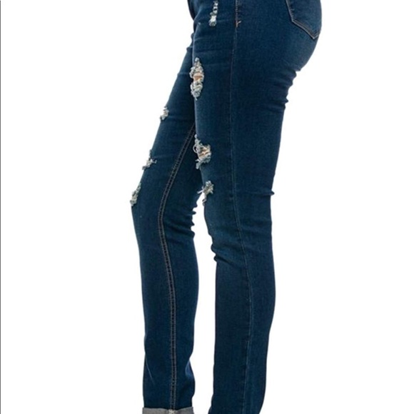 🆕 Slim Fit Distressed Stretch Skinny Jeans - Picture 4 of 5